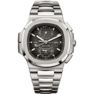 Patek Philippe Nautilus 40.5mm 5990/1A-001 with black dial and stainless steel bracelet.