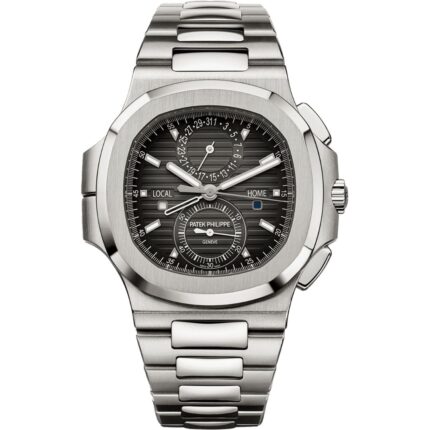 Patek Philippe Nautilus 40.5mm 5990/1A-001 with black dial and stainless steel bracelet.