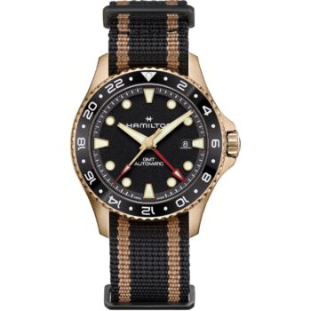 Hamilton Khaki Navy Scuba Auto GMT H82565930 Bronze Black Dial