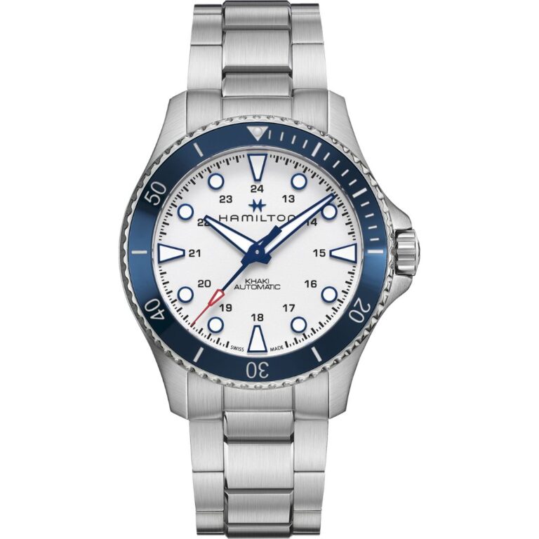 hamilton-khaki-navy-scuba-auto-h825051501 - buysellsourcewatches Hamilton Khaki Navy Scuba Auto H82505150 Stainless Steel White Dial