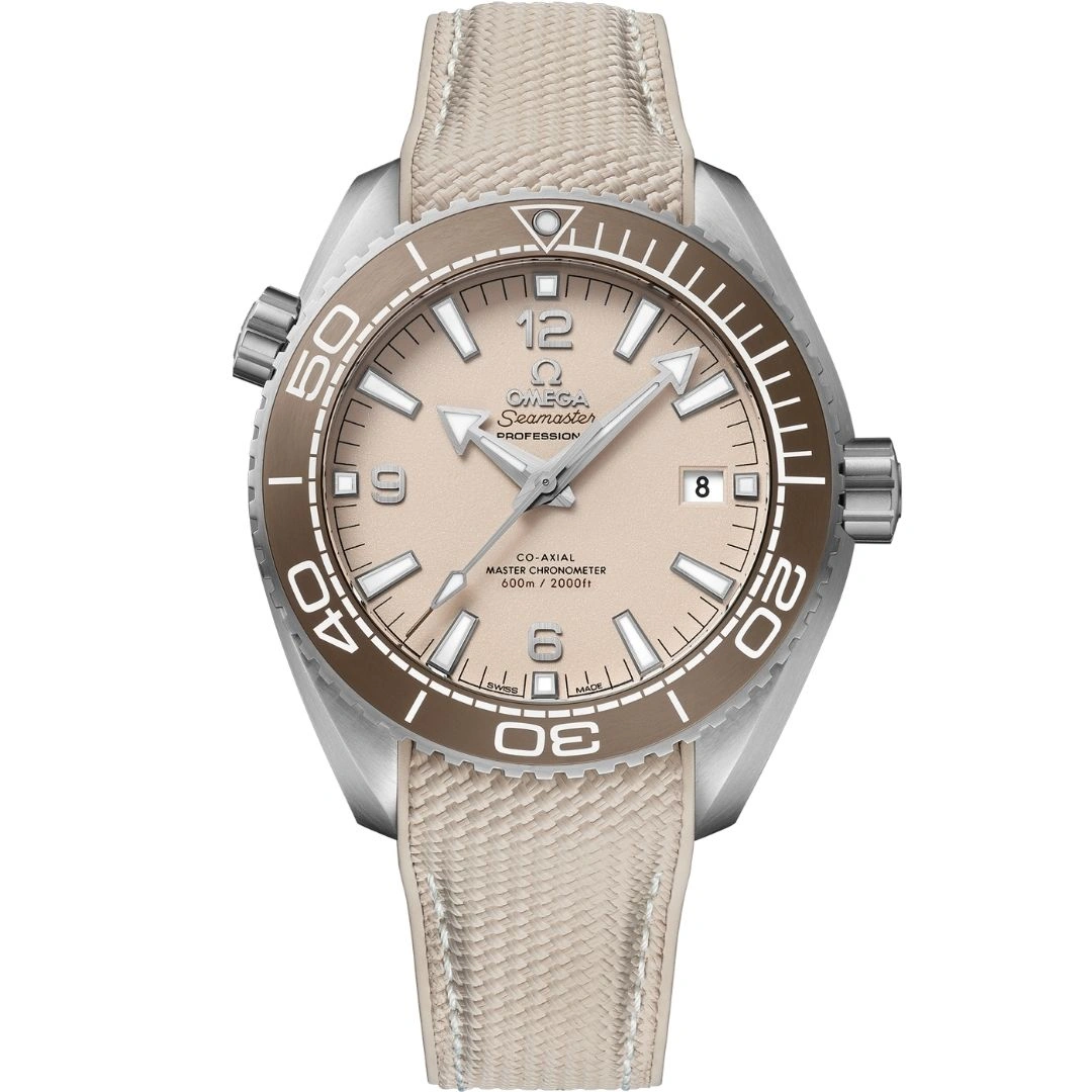 21532442109001_1 Omega Seamaster Planet Ocean 600M 215.32.44.21.09.001 Stainless Steel Beige Dial