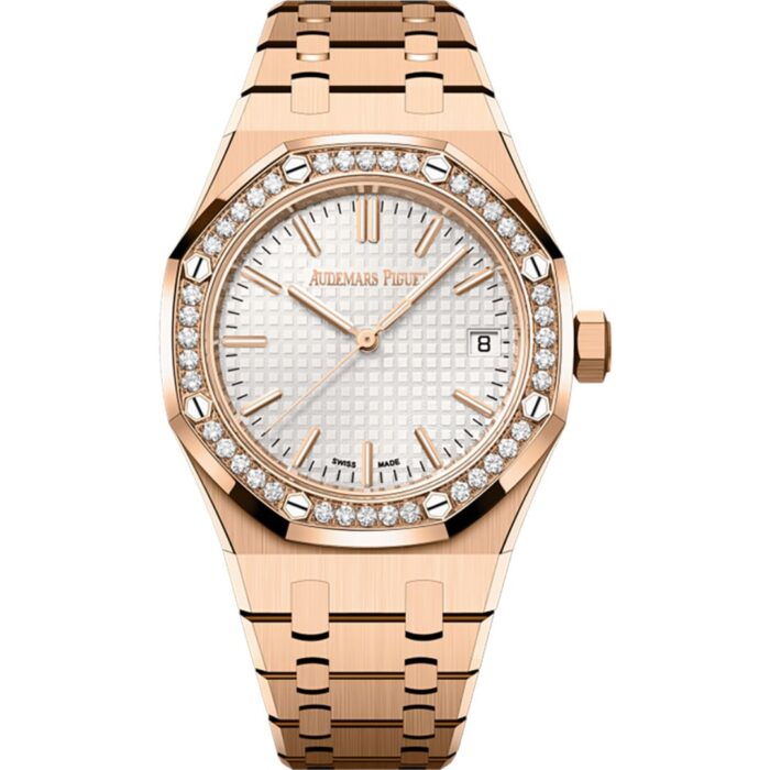 audemars-piguet-royal-oak-15551or-zz-1356or-04_1 - buysellsourcewatches Audemars Piguet Royal Oak 37mm 15551OR.ZZ.1356OR.04 rose gold with silver dial and diamond bezel