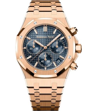 Audemars Piguet Royal Oak Chronograph 26240OR.OO.1320OR.05 in rose gold with blue dial