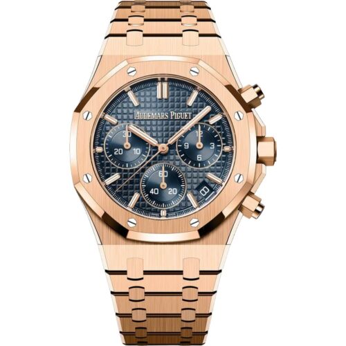 Audemars Piguet Royal Oak Chronograph 26240OR.OO.1320OR.05 in rose gold with blue dial
