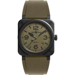 Bell & Ross BR 03 Military Ceramic 41mm BR03A-MIL-CE/SRB Front View