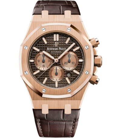 Audemars Piguet Royal Oak Chronograph 26331OR.OO.D821CR.01 in rose gold with brown dial