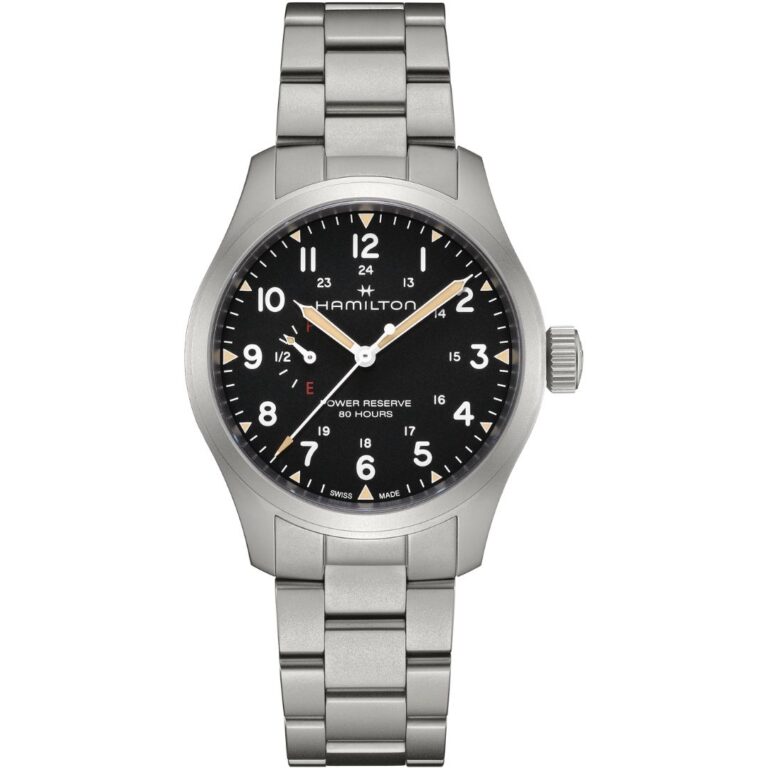 Hamilton Khaki Field Mechanical Power Reserve 40mm H69509130 in stainless steel with black dial