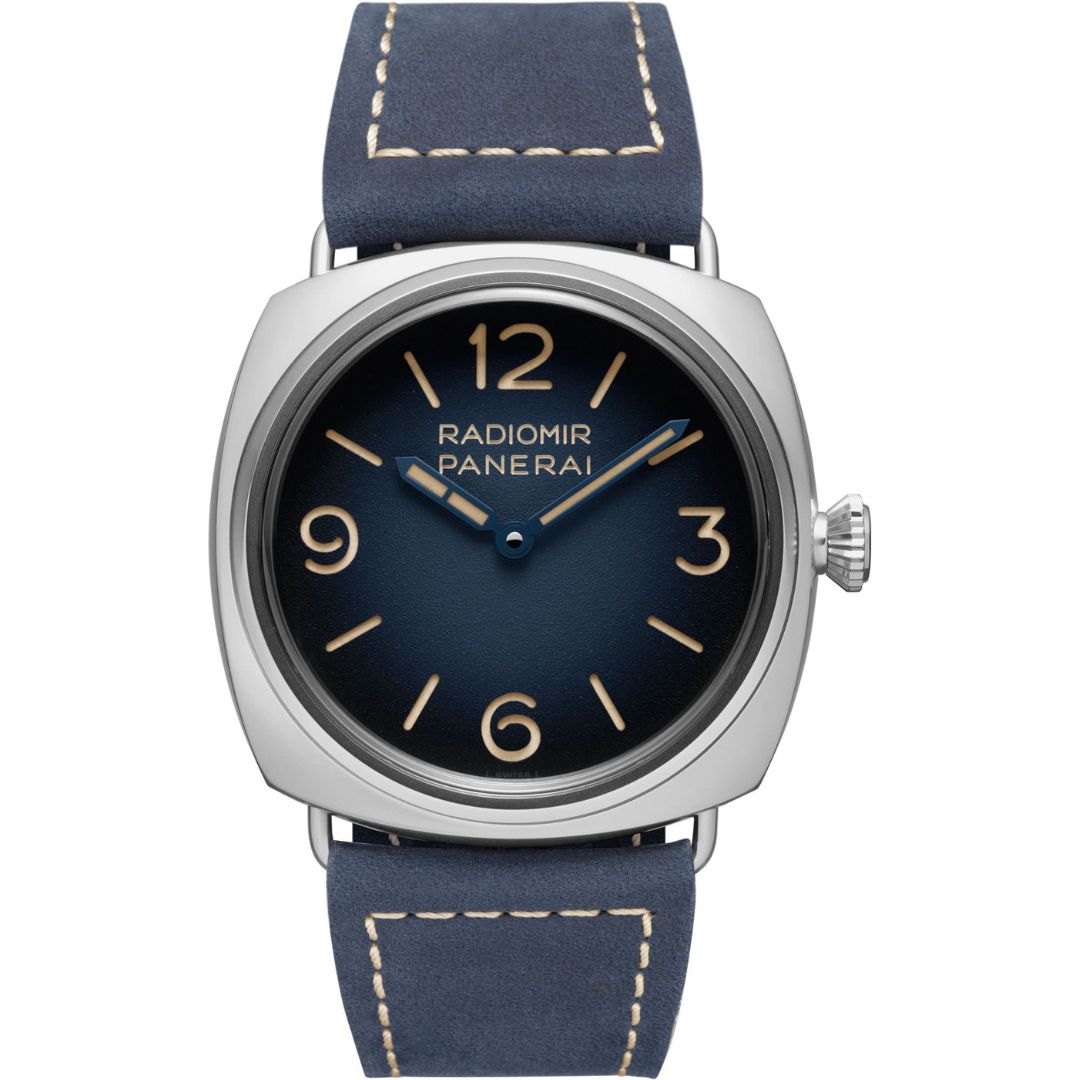 pam01335-main - buysellsourcewatches Panerai Radiomir Tre Giorni PAM01335 in steel with blue dial
