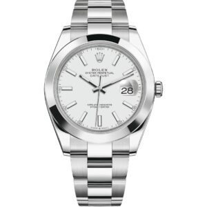 Rolex Datejust 41 126300 in steel oyster bracelet with white dial
