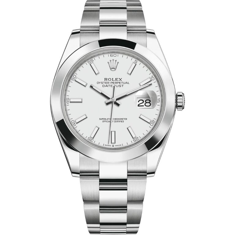 rolex-datejust-41-126300-0005 - buysellsourcewatches Rolex Datejust 41 126300 in steel oyster bracelet with white dial