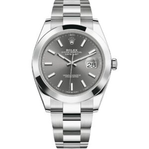 Rolex Datejust 41 126300 in steel oyster bracelet with slate dial
