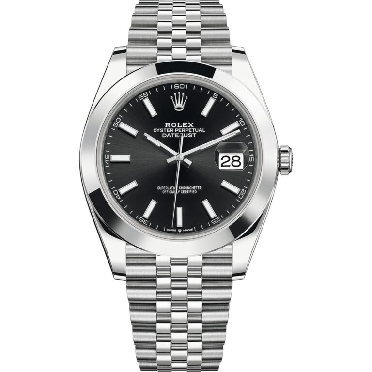 rolex-datejust-41-126300-0012 - buysellsourcewatches Rolex Datejust 41 126300 in steel jubilee bracelet with black dial