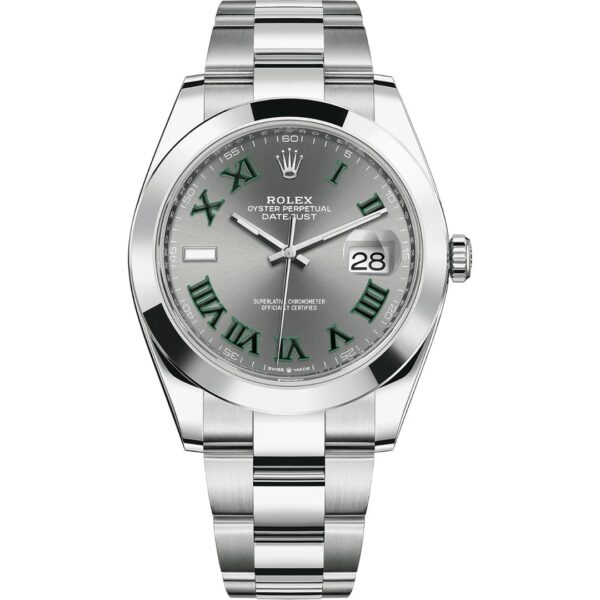 Rolex Datejust 41 126300 'Wimbledon' in steel oyster bracelet with slate dial