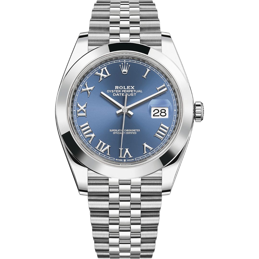 rolex-datejust-41-126300-0018 - buysellsourcewatches Rolex Datejust 41 126300 in steel jubilee bracelet with blue dial