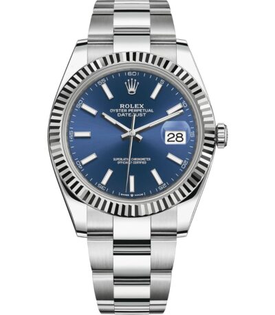 Rolex Datejust 41 126334 in steel oyster bracelet with blue dial