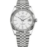 Rolex Datejust 41 126334 in steel jubilee bracelet with white dial