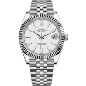 Rolex Datejust 41 126334 in steel jubilee bracelet with white dial