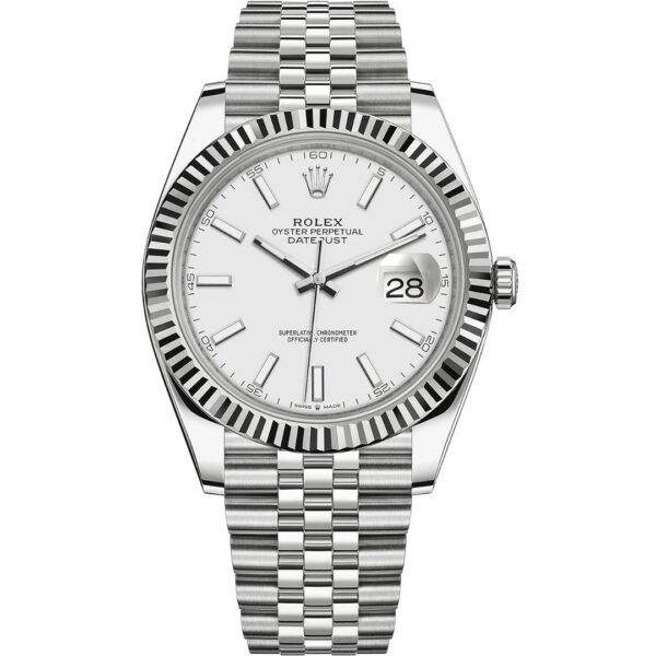 Rolex Datejust 41 126334 in steel jubilee bracelet with white dial