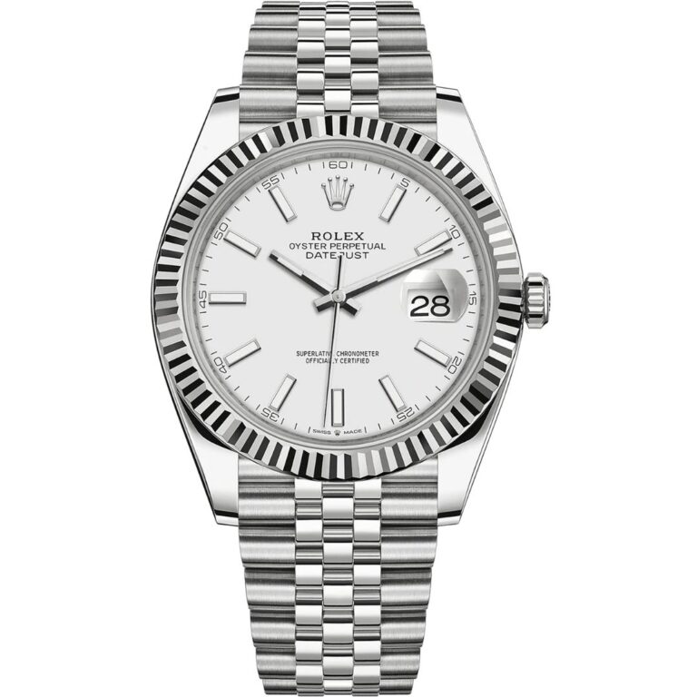 rolex-datejust-41-126334-0010 - buysellsourcewatches Rolex Datejust 41 126334 in steel jubilee bracelet with white dial