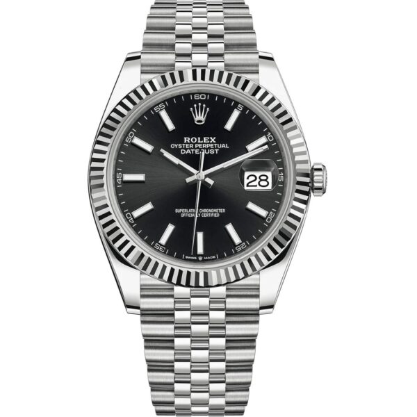 Rolex Datejust 41 126334 in steel jubilee bracelet with black dial