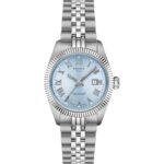 Tissot Ballade Powermatic 48 COSC 30mm T1562081135300 in stainless steel with ice blue dial
