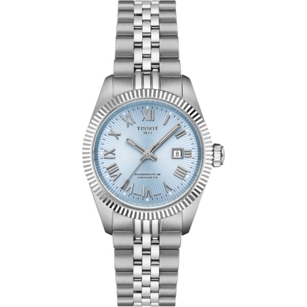 Tissot Ballade Powermatic 48 COSC 30mm T1562081135300 in stainless steel with ice blue dial