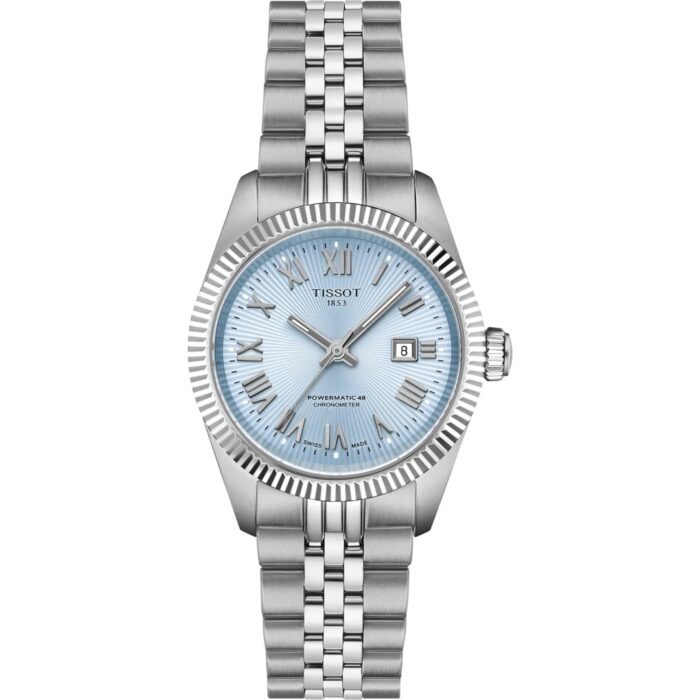 Tissot Ballade Powermatic 48 COSC 30mm T1562081135300 in stainless steel with ice blue dial