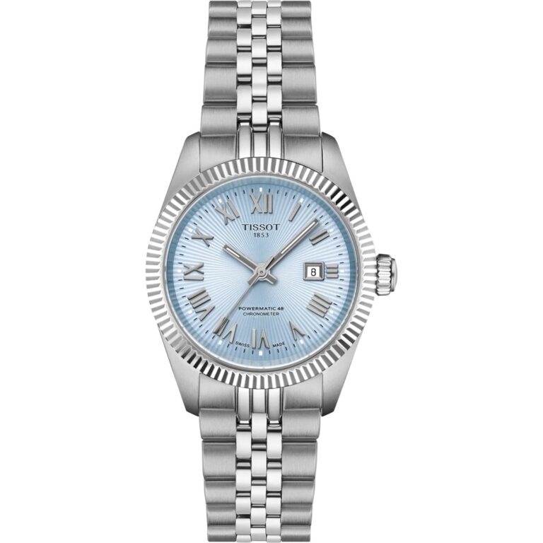 Tissot Ballade Powermatic 48 COSC 30mm T1562081135300 in stainless steel with ice blue dial