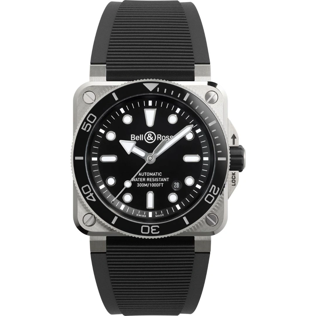 br03a-d-bl-st-srb_1 Bell & Ross BR 03 Diver Black Steel BR03A-D-BL-ST/SRB