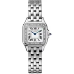 Cartier Panthere Small W4PN0016 Stainless Steel Silver Dial Diamond Bezel