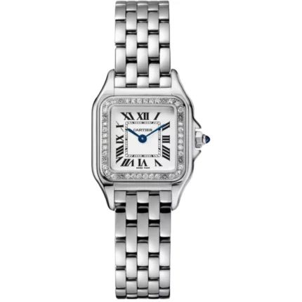 Cartier Panthere Small W4PN0016 Stainless Steel Silver Dial Diamond Bezel