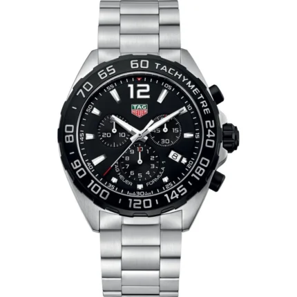 TAG Heuer Formula 1 Chronograph CAZ1010.BA0842 featuring a stainless steel case, black dial and stainless steel bracelet.