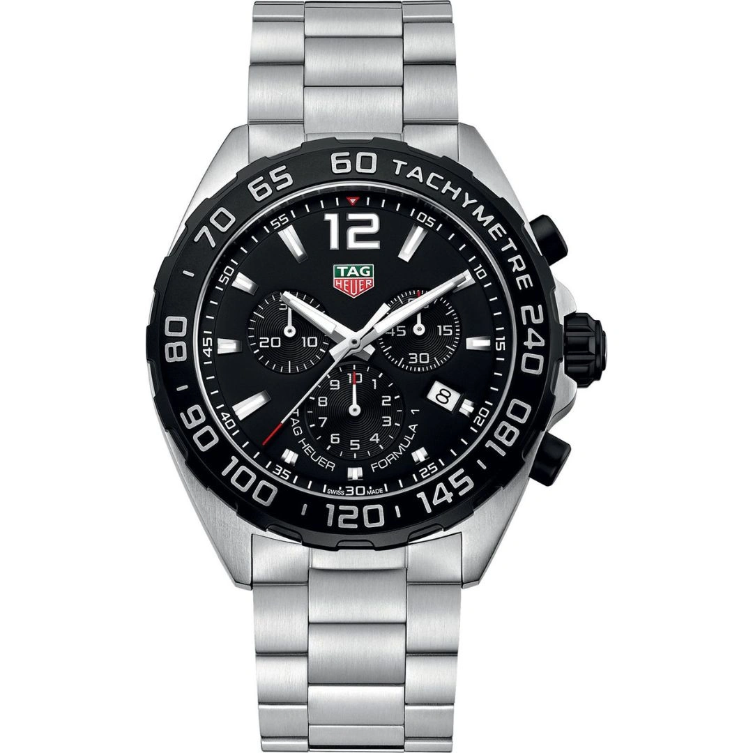 tag-heuer-formula-1-caz1010-ba0842-1 TAG Heuer Formula 1 Chronograph CAZ1010.BA0842 featuring a stainless steel case, black dial and stainless steel bracelet.