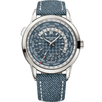 Patek Philippe World Time Date 5330G-001 White Gold Blue Dial