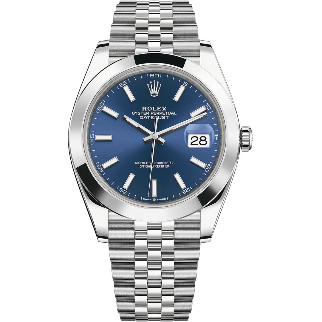 126300-0002_1 Rolex Datejust 41 126300 Stainless Steel Blue Dial Jubilee - Image 1