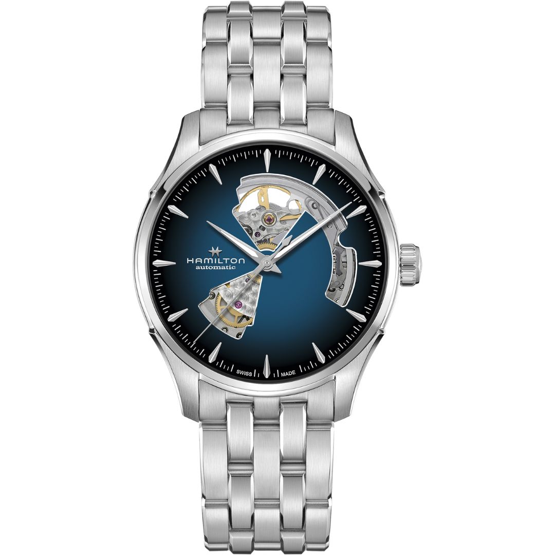 h32675140_1 Hamilton Jazzmaster Open Heart 40mm H32675140 Stainless Steel Blue Dial - Image 1