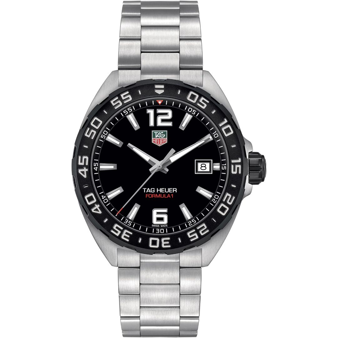 waz1110-ba0875_1 TAG Heuer Formula 1 Date 41mm WAZ1110.BA0875 Black Dial - Image 1