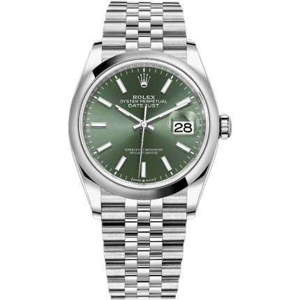 Rolex Datejust 36 126200 Stainless Steel Green Dial Jubilee