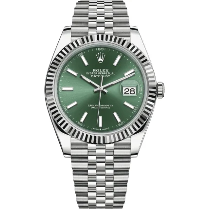 Rolex Datejust 41 126334 Stainless Steel Green Dial Jubilee