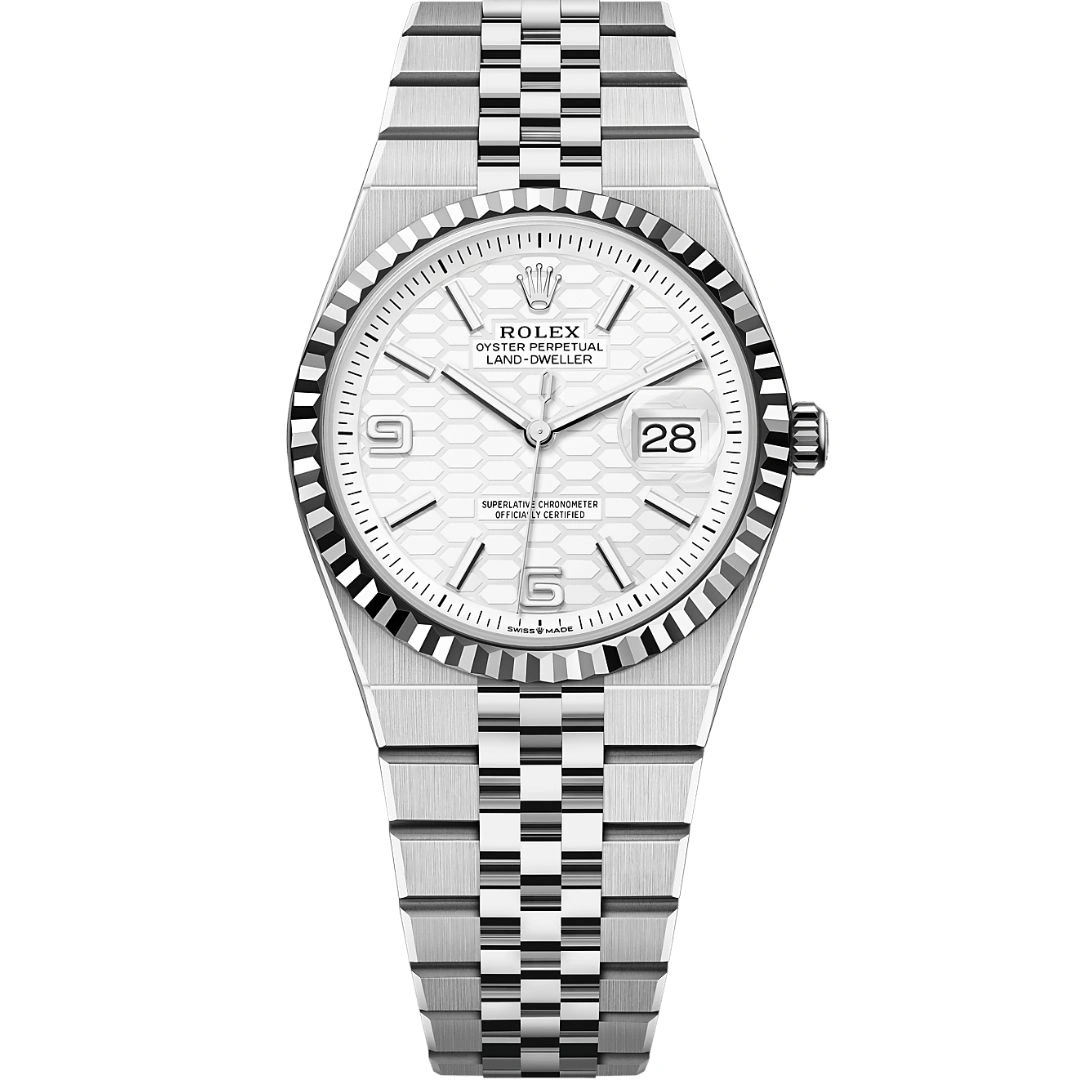 127234-0001_1 Rolex Land-Dweller 36 127234 Stainless Steel White Dial