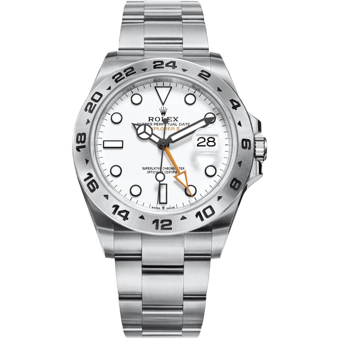 226570-0001_1 Rolex Explorer II 42mm 226570 Stainless Steel White Polar Dial