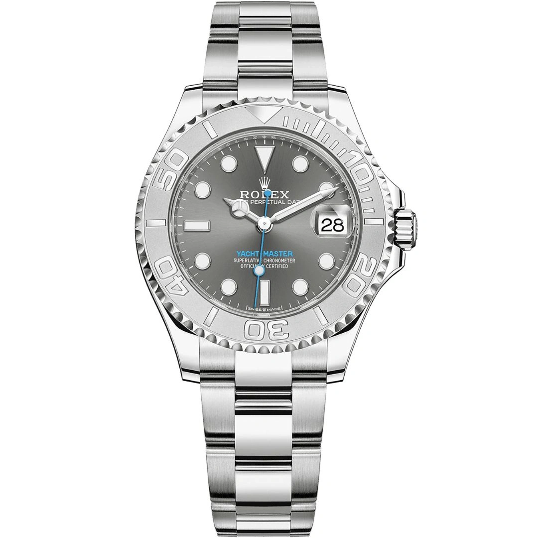 268622-0002_1 Rolex Yacht-Master 37 268622 Stainless Steel Slate Dial