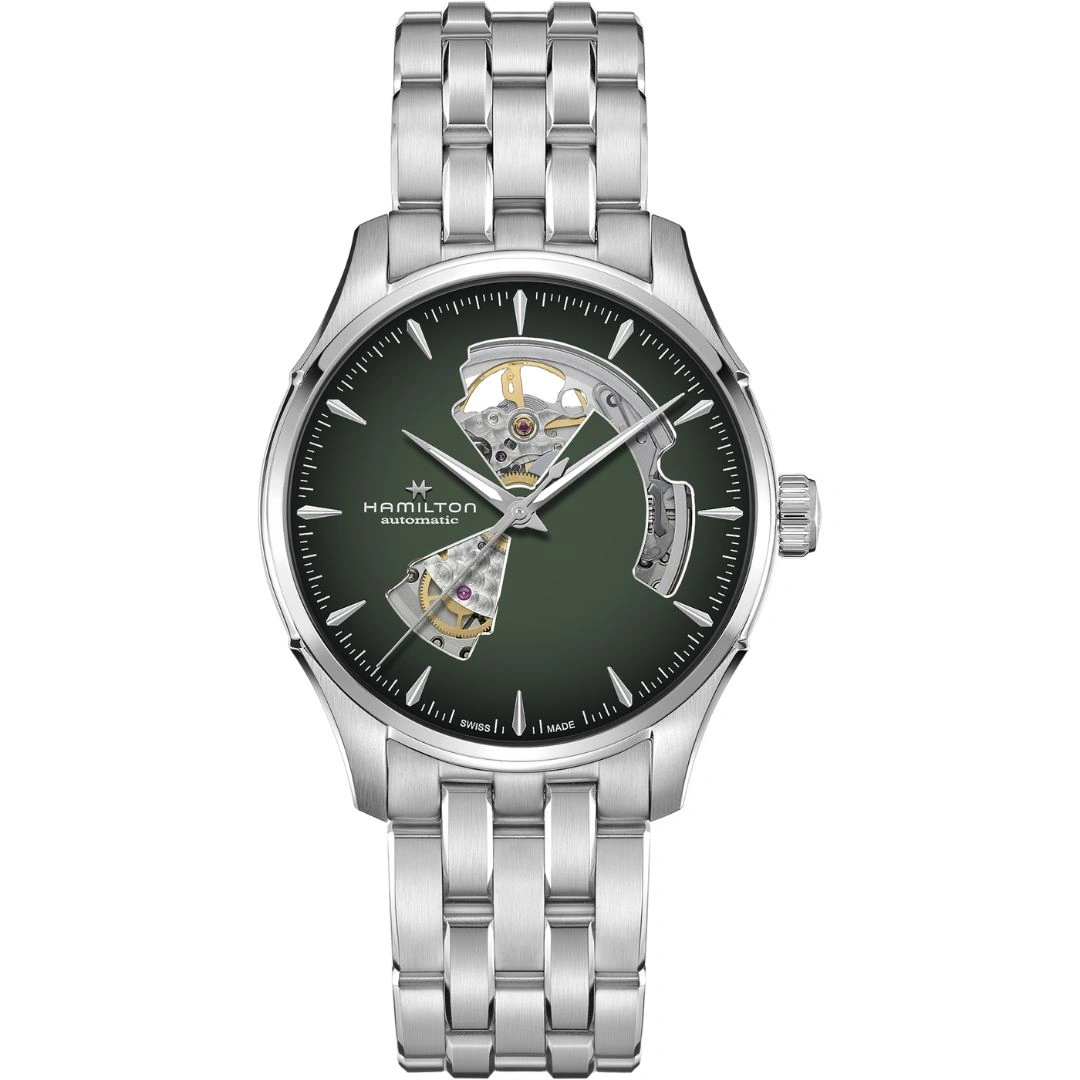 h32675160_1 Hamilton Jazzmaster Open Heart Auto 40mm H32675160 Green Dial - Image 1