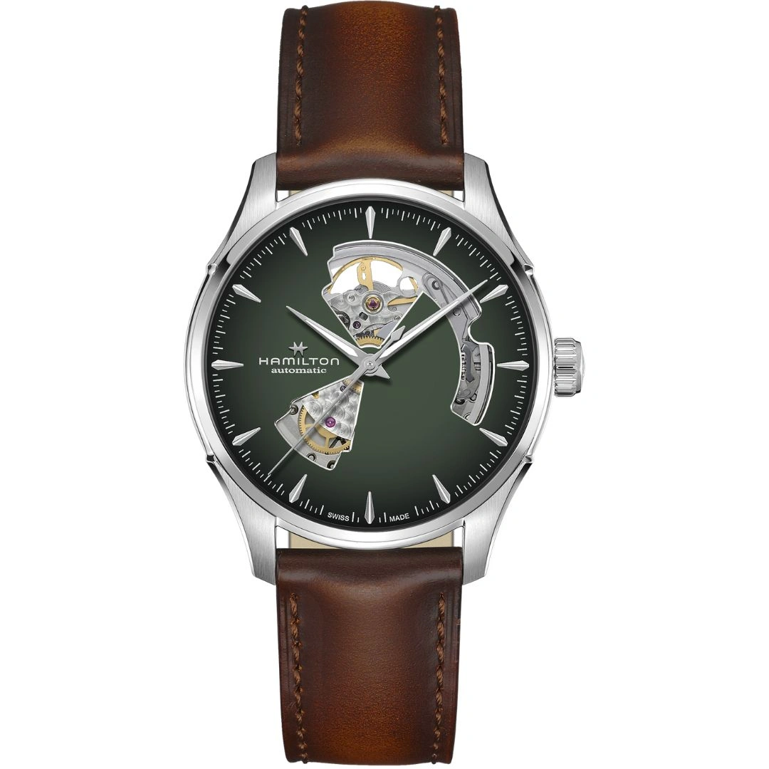 h32675560_1 Hamilton Jazzmaster Open Heart Auto 40mm H32675560 Green Dial - Image 1