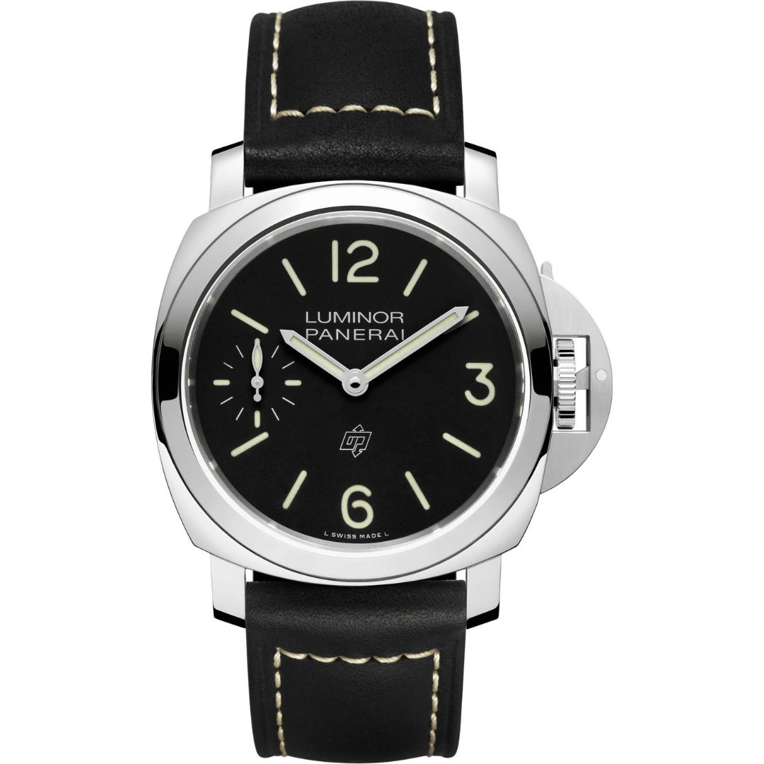 pam01084_1 Panerai Luminor Logo PAM01084 44mm Stainless Steel Black Dial