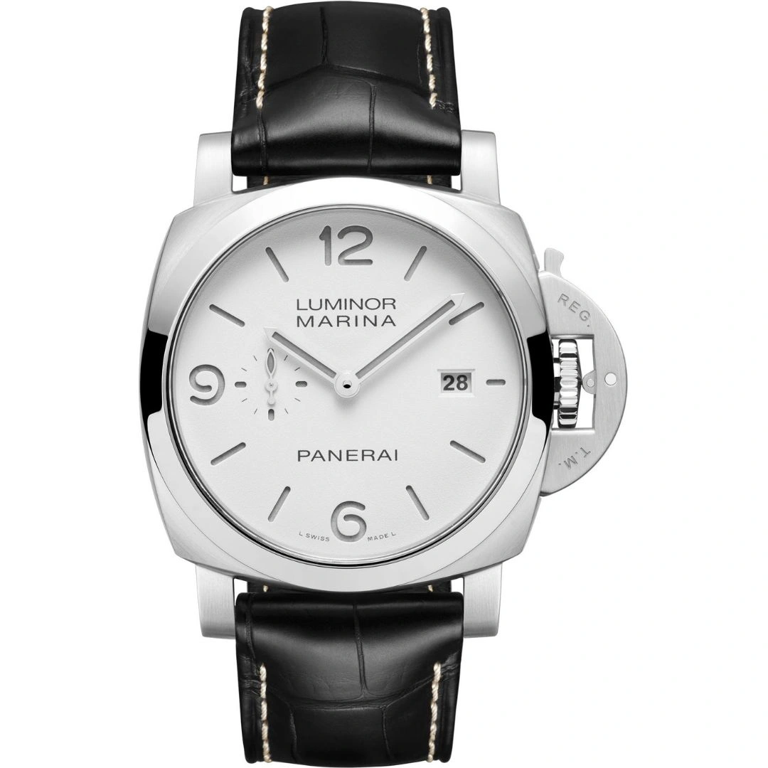 pam03314_1 Panerai Luminor Marina PAM03314 44mm Stainless Steel White Dial