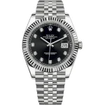 Rolex Datejust 41 126334 stainless steel watch with black diamond dial and Jubilee bracelet
