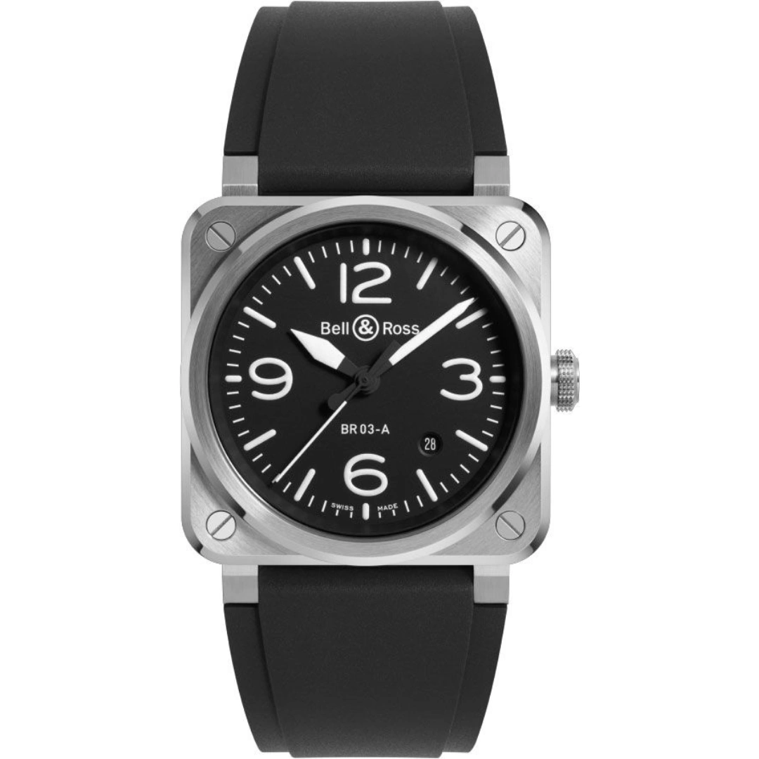 br03a-bl-st-srb_1 Bell & Ross BR 03 Black Steel 41mm BR03A-BL-ST/SRB